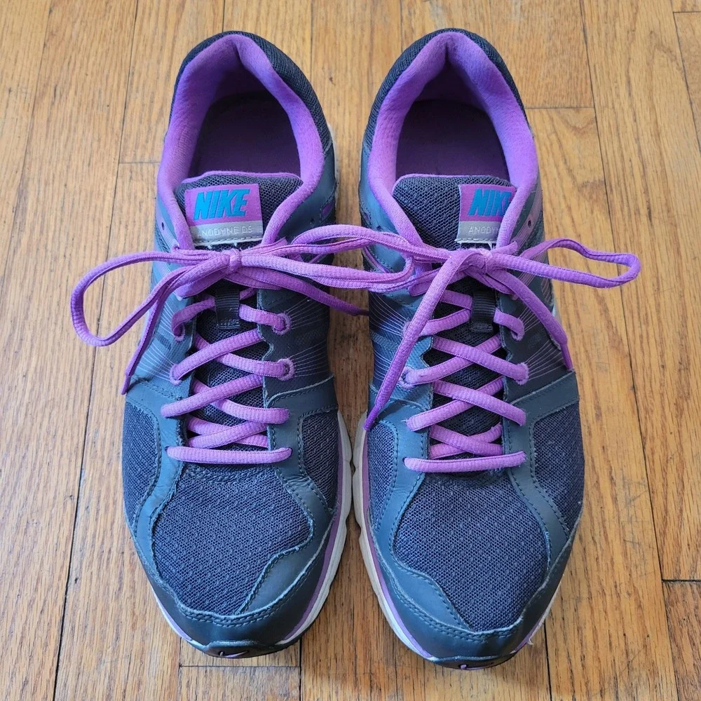Nike‎ 11 Running Shoes Grey Purple Flywire Dynamic Support ANODYNE Walking
